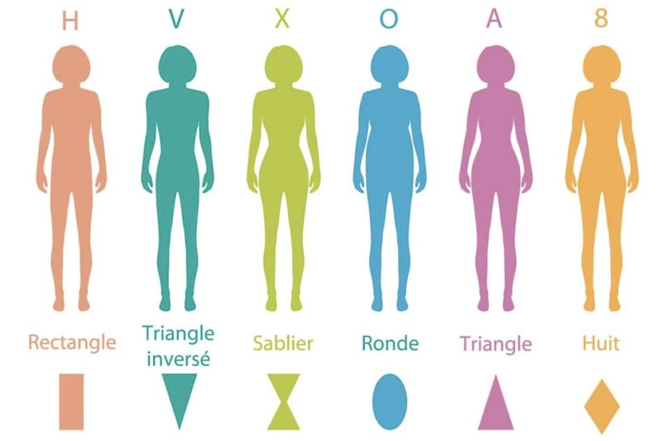 Illustration des différentes morphologies féminines pour choisir les coupes de vêtements adaptées